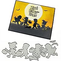 Vista 1 de Plantillas de corte de metal grabadas para niños, diseño de calabaza y gato, plantillas de corte para manualidades, álbumes de recortes, papel