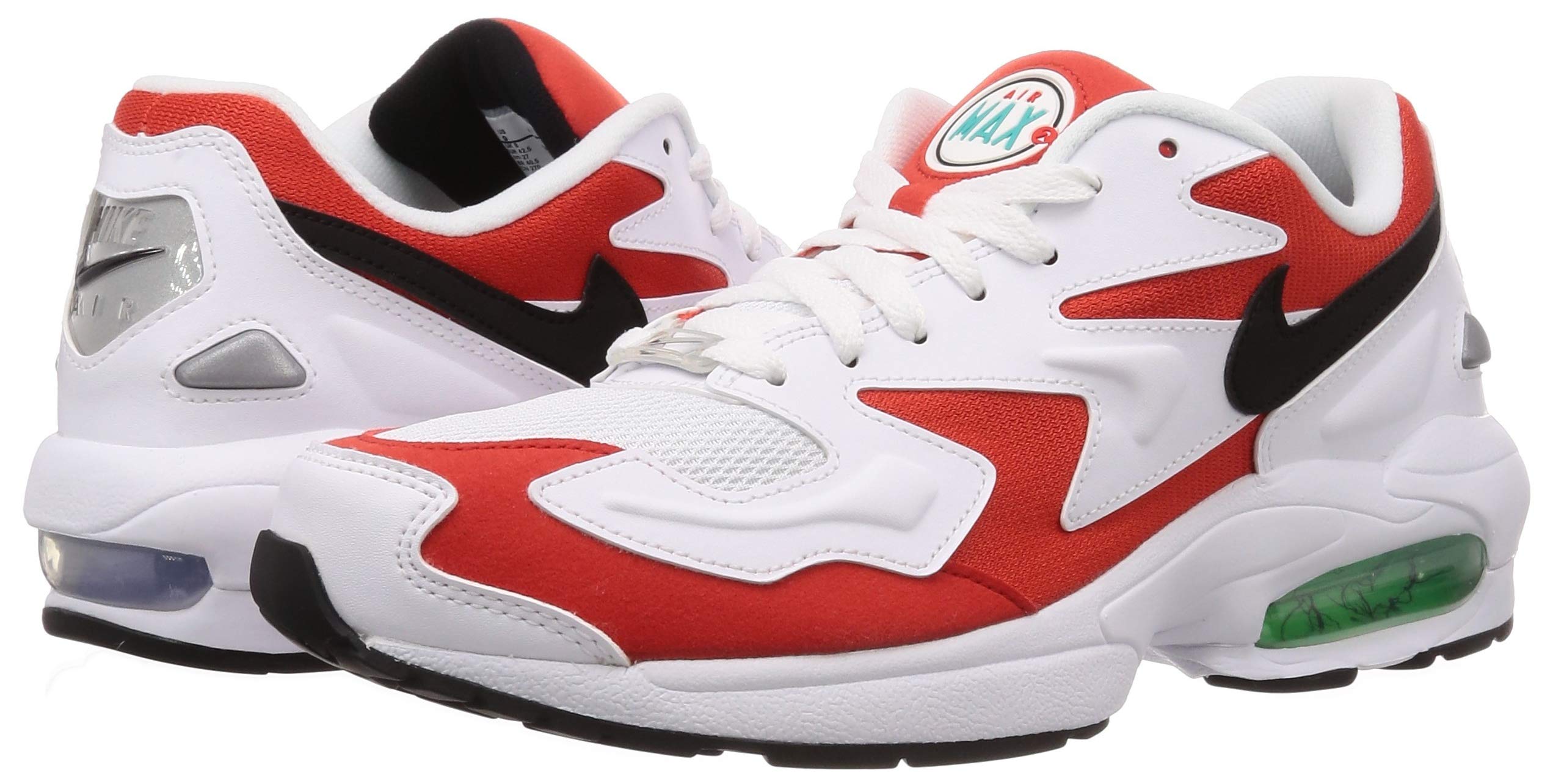 NIKE Męskie buty lekkoatletyczne Air Max2, 46, Biały czarny i niebieski