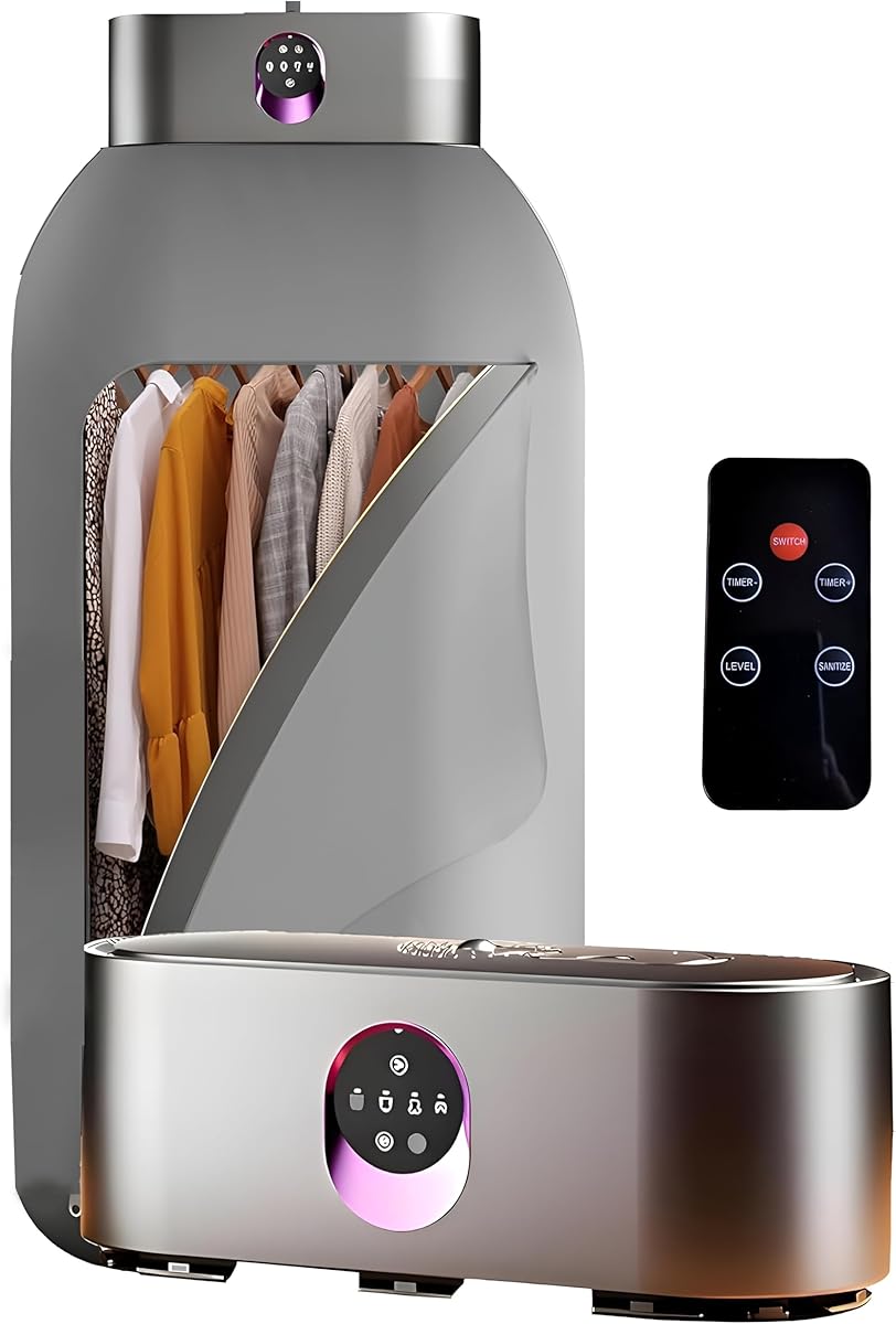 𝐒𝐦𝐚𝐫𝐭 Portable Clothes Dryer, Clothes Dryer Hold 12 Items, With 4 Time Setting, Remote Control, Portable Dryers For Laundry, Apartments, RV, Travel, Low noise, Energy Saving