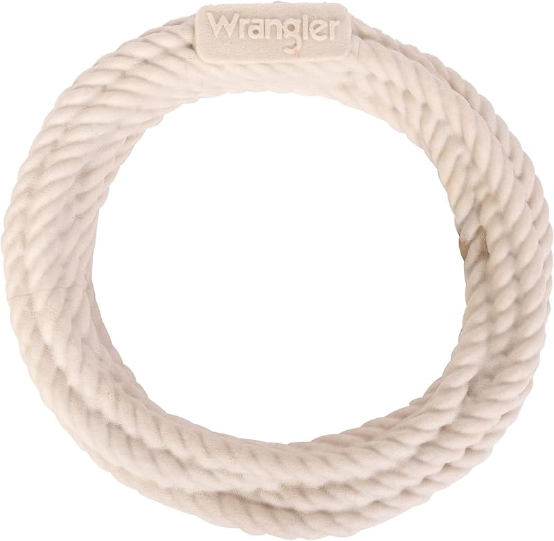 Juguete de cuerda Wrangler Cowboy para perros, mediano a grande (bronceado, mantequilla de maní) | Espuma segura para mascotas con temática occidental para tirar y buscar, lanzar y lanzar, promueve una masticación saludable y juegos en interiores y exteriores