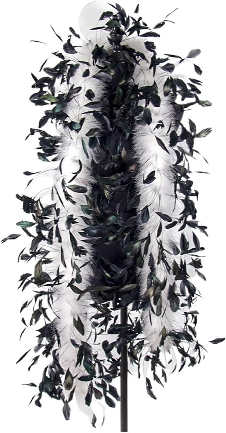 2M Chicken Feather and Marabou Feather Boa Plumes Shawl for Wedding Clothing Stage Decoration Crafts