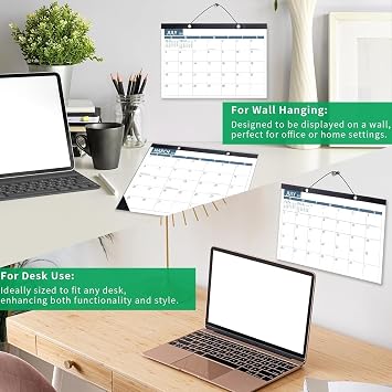 Desk Calendar 2026 Wall Calendars, November 2025 - December 2026 Monthly Planner Paper Office Desktop 17X 12, Months, Planning and Organizing Home, School, Office, Holiday, Vacation