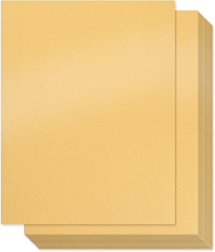 Gold Shimmer Paper - Paquete de 100 papel de cartulina metálica, cubierta de 92 libras, doble cara, apto para impresoras, perfecto para bodas,