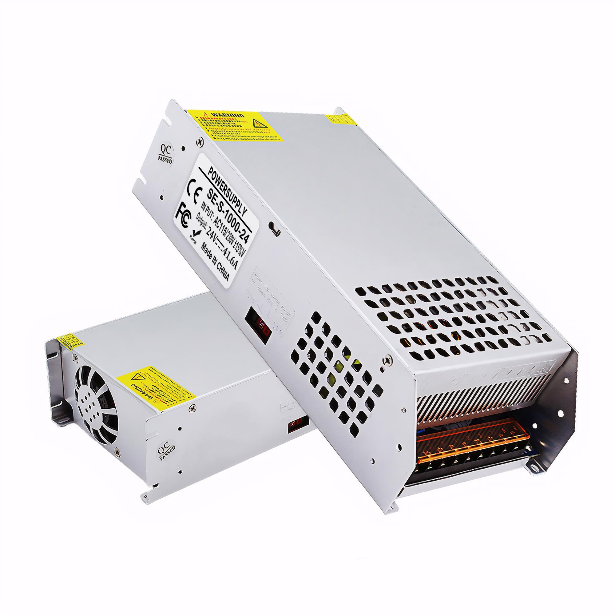 Zasilacz 24 V, 24 V, 41 A, 1000 W, konwerter AC na DC, 110 V/120 V do 24 V, transformator LED, inteligentny wentylator chłodzący, przeznaczony do taśm LED, CCTV i