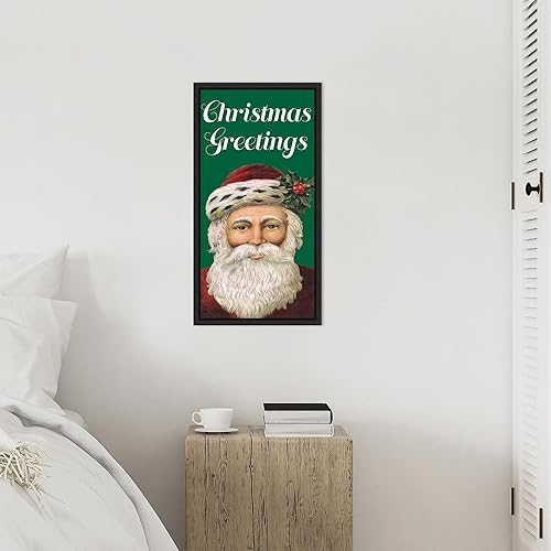 Miniatura 5 de Amanti Art Framed Canvas Wall Art 27x14 Retro Santa Claus I by Alicia Longley, Framed Wall Art Canvas, Holidays Artwork, Modern Decor, Medium Poster