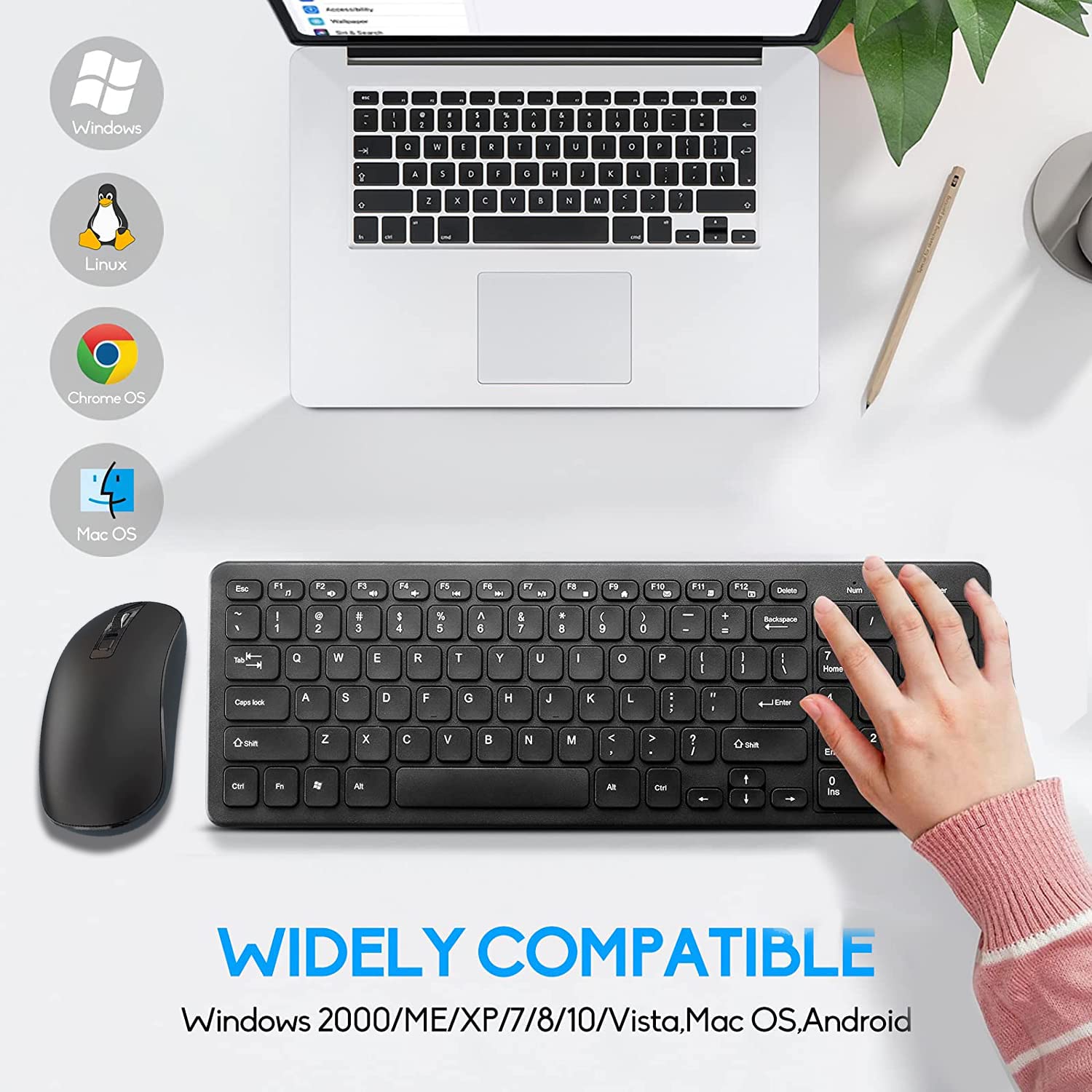 MEDIACOM - Wireless Combo NX971 Tastiera e Mouse Wireless Ottico Colore