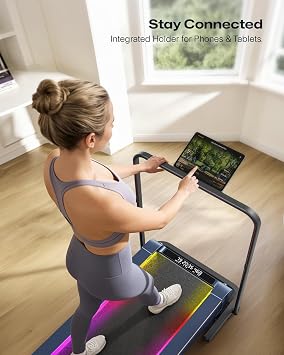UREVO Walking Pad Handle Bar Only, Universal Compatible for Walking Pads 23.6'' Wide, Transform WalkingPad Into a Treadmill in Seconds, Easy Moving with Wheels, Quick Assembly, Sturdy Design, Black