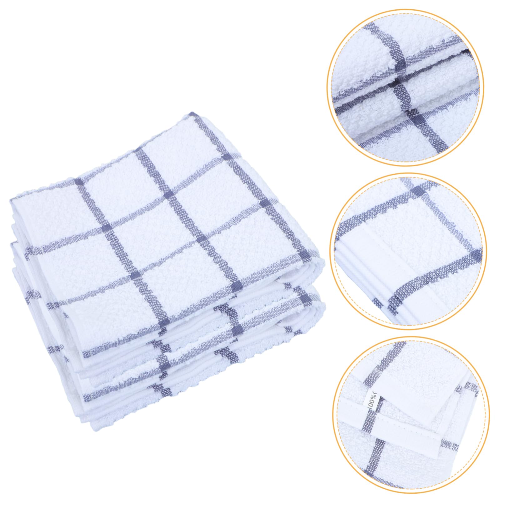 Cabilock 6piezas Paños de Cocina de Algodón de Alta Absorción Estropajos Multiusos para Limpiar Platos Paños para Lavar Platos para Cocina