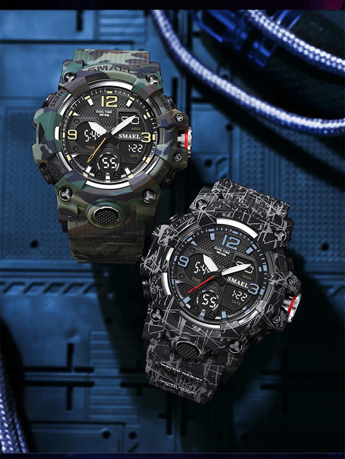 Montre Numerique Homme Etanche Waterproof Digital Militaire Montres avec LED Lumière Alarme Et Calendrier Date Course À Pied Homme Montre Bracelet