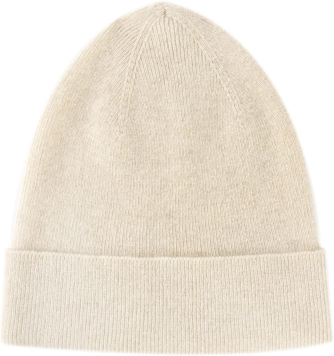 Unisex 100% Pure Cashmere Beanie, Ribbed Cuffed Hat Warm Soft with Gift Box for Women and Men - Image 2