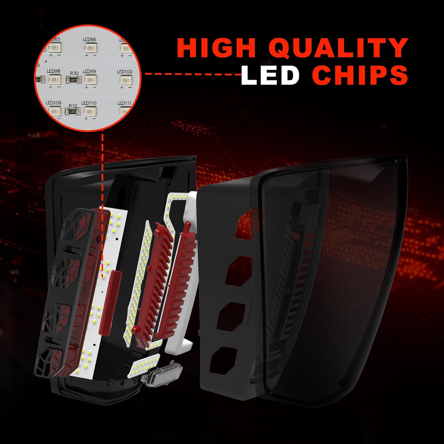 Daikokuya Sequential Full Led tail lights for 2016-2023 Tacoma Dynamic Turn Signal,Brake Light,Reverse Light Smoked-4 Starting Animated Rear Light Assembly