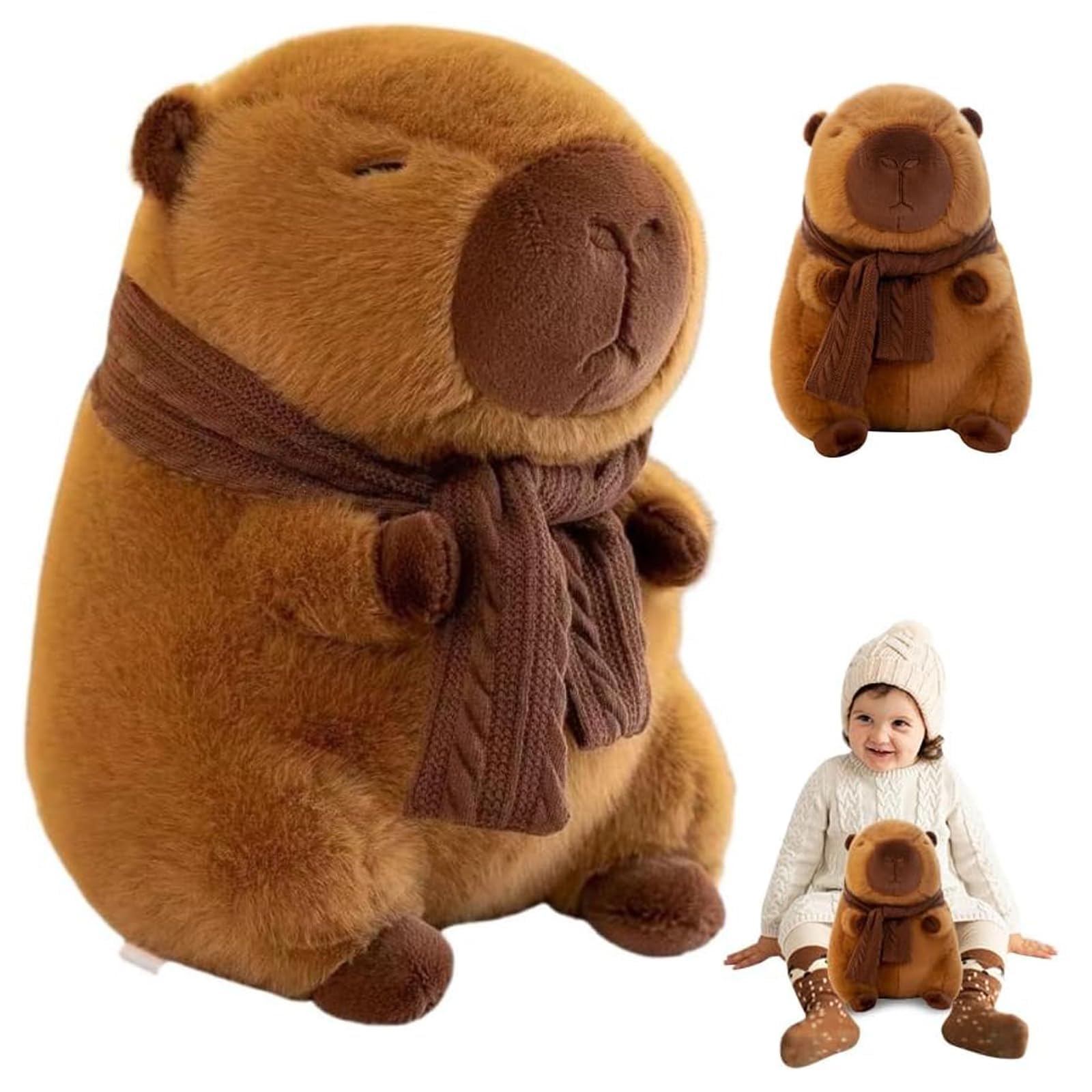XZSKD 9.8in Capybara Teddy Plush Toy, Stuffed Animal Doll Plushie, Cute Capybara Toy, Hugging Pillow Birthday Gift For Kids (25cm)