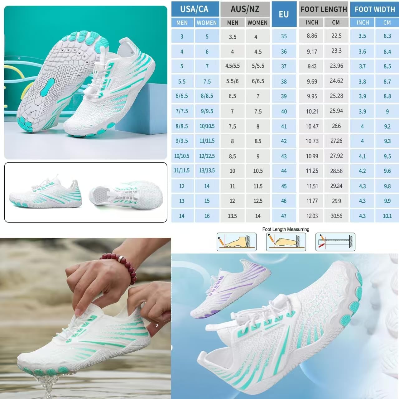 Barefoot Shoes Women,2025 New Hike Barefoot Shoes for Women Men - Breathable & Non-Slip Athletic Footwear, Wide Toe Water Shoes, Neuropathy Shoes for Women, Women's Water Shoes, Non-Slip Wide Toe Water Shoes for Women Men, Surfing Quick Dry Sports Shoes