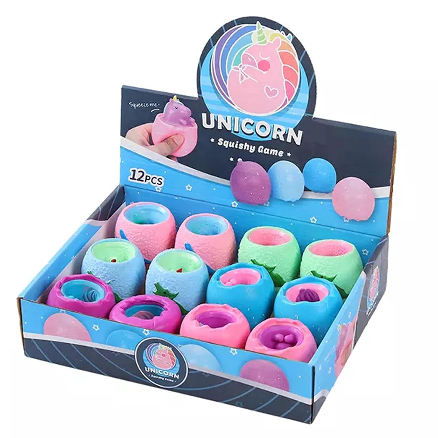 AAHAN STATIONERS Unicorn Horse Half Egg Squishy Stress Relief Toy for Anxiety - Hand & Squeeze Toys, Pack of 1 (Multicolor)