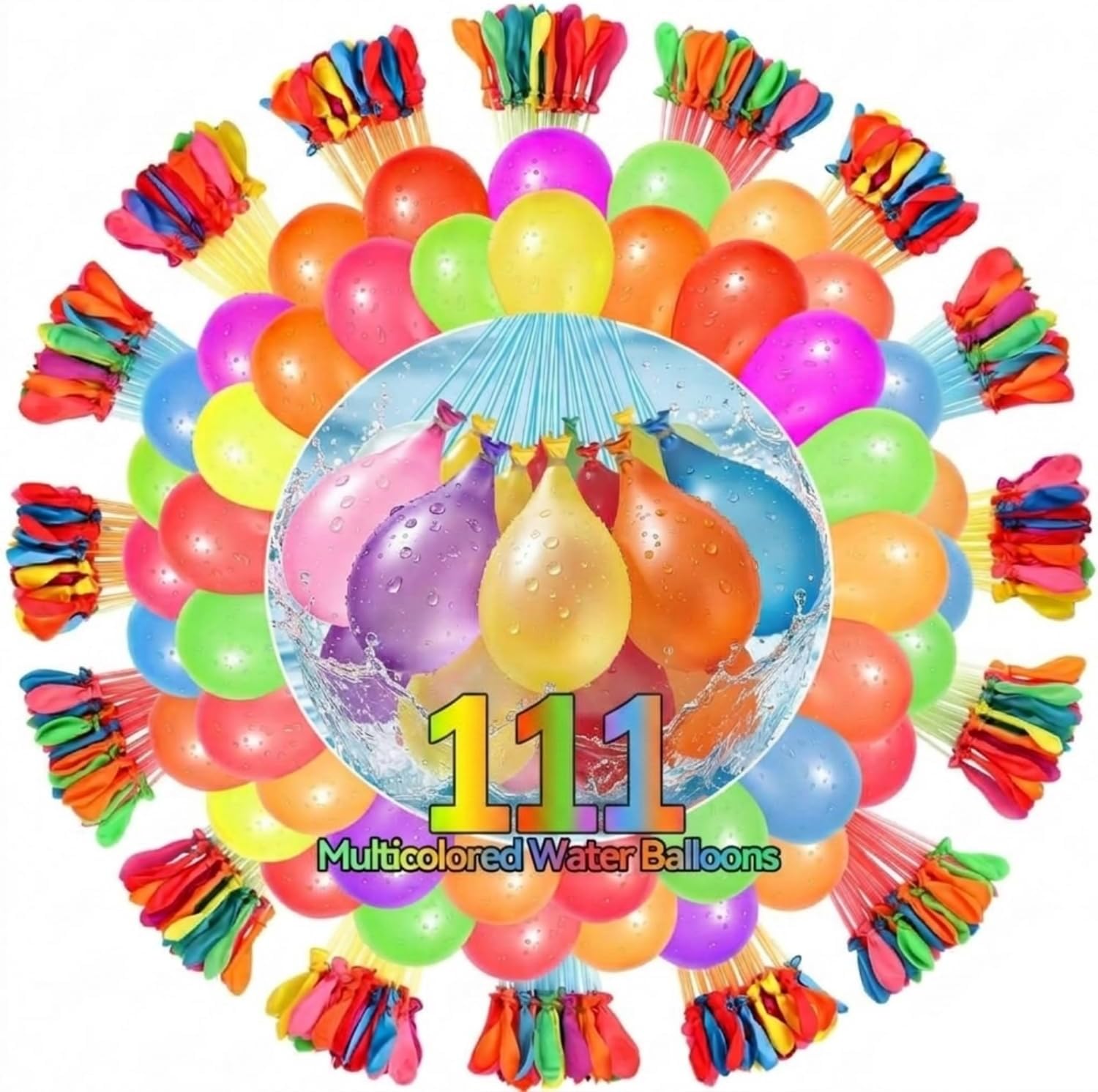 Mumoobear 111Pcs Water Balloons - Self Sealing Quick Fill Water Bombs Set