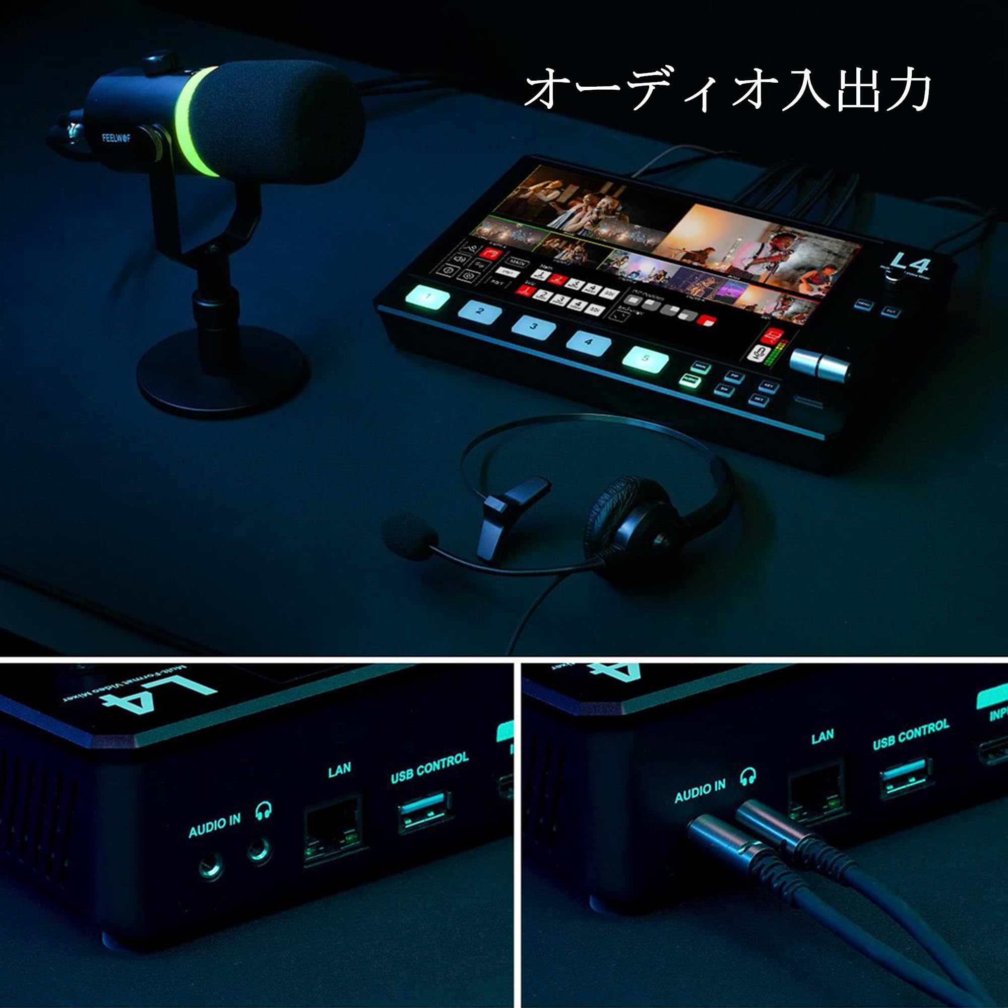 Amazon | FEELWORLD L4 マルチカメラビデオミキサー・スイッチャー