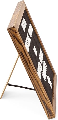 Miniatura 4 de Better Office Products - Tablero de letras de fieltro enmarcado de madera real, tablero de mensajes intercambiable, 10 x 10 pulgadas, soporte