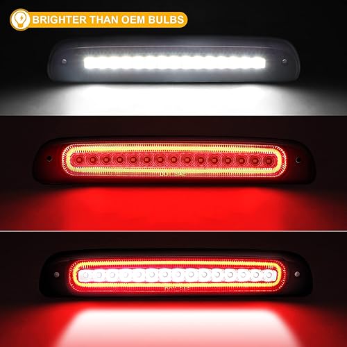 Miniatura 9 de R&F Auto F1 estilo estroboscópico LED tercera luz de freno de repuesto para F150 (1997-2003), F150 Heritage (2004) luces de carga de techo lámpara