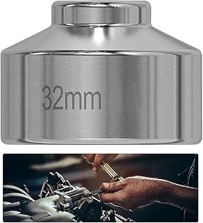 1 Pcs Silvery 32mm Oil Filter Socket Wrench,3/8 Inches Oil Filter Removal Tool Compatible With Gm, Audi, Bmw, Polaris, Volkswagen, Vw, Saab, Pontiac