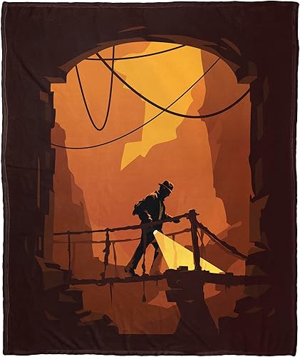 Miniatura 13 de Northwest Indiana Jones - Manta de seda táctil, 50 x 60 pulgadas, Look Out Cuidado,Clásico Indy,Experto en lo oculto,Silueta famosa,Trotón