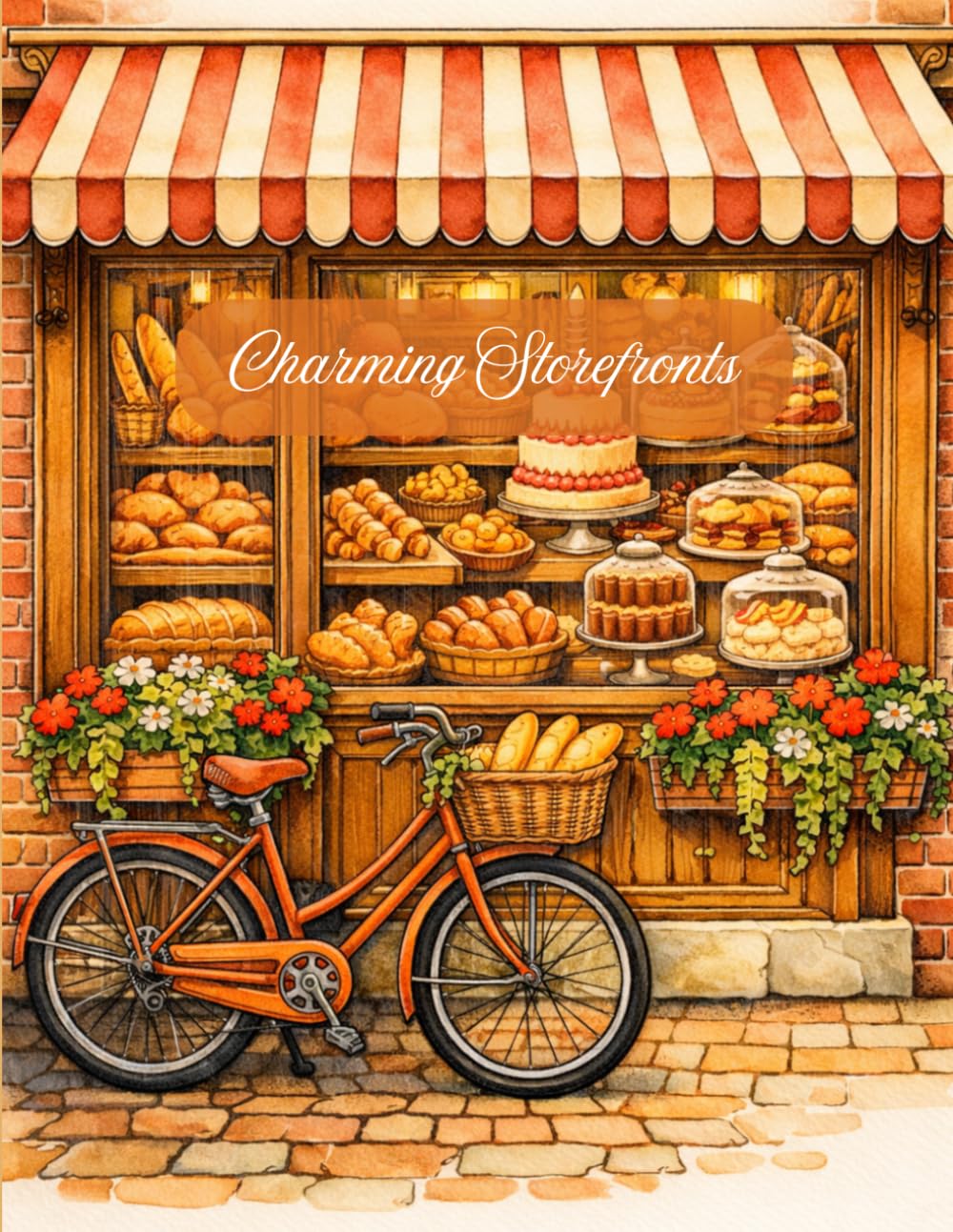 Charming Storefronts Coloring Book: An Intricate Adult Coloring Book featuring Bakeries, Bookstores, Flower Shops, and Cozy Street Scenes for Relaxation
