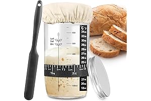 Sourdough Starter Jar, Sour Dough Starter Kit with Date Marked Feeding Band