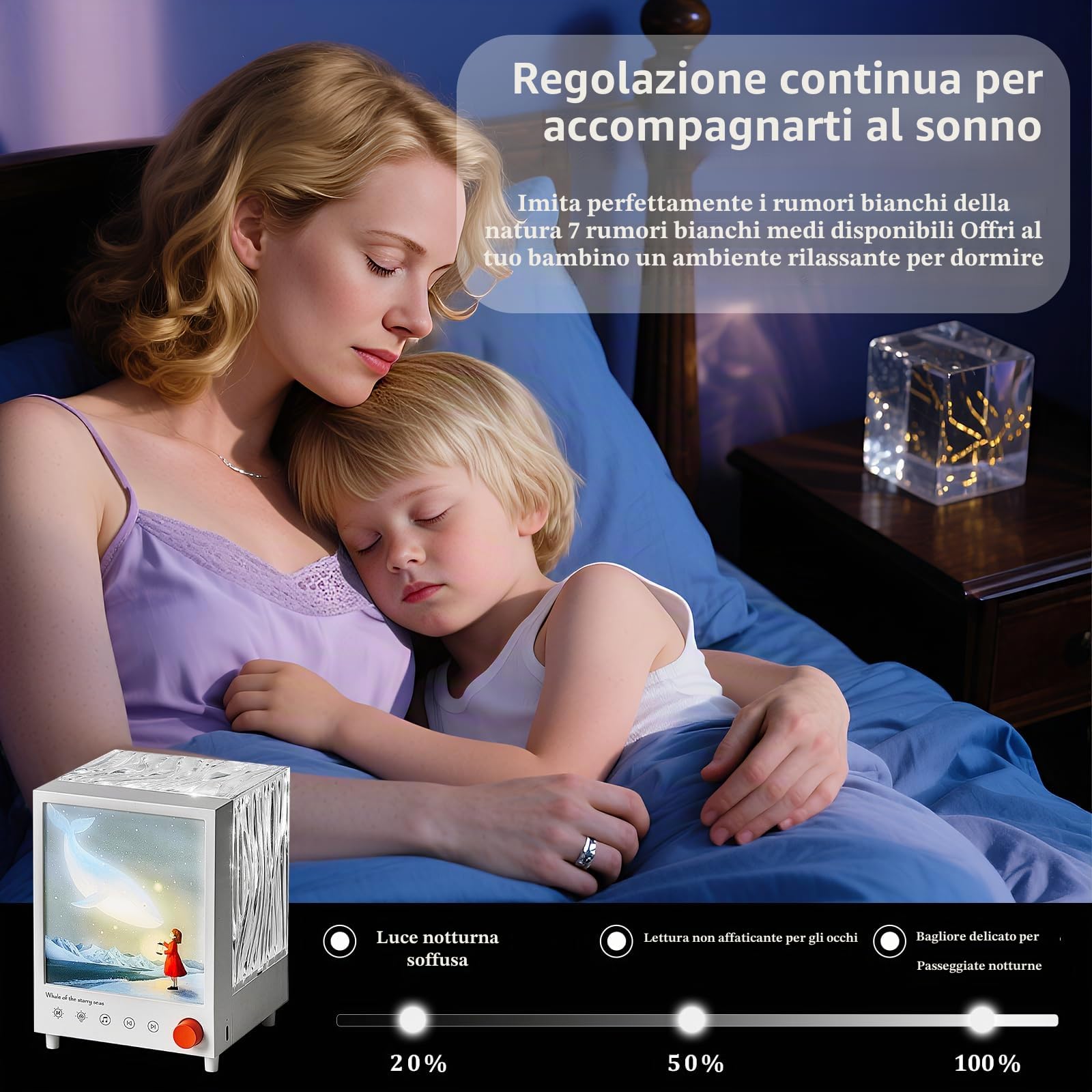 Proiettore Nordlicht Aurora Light, luce notturna a LED proiettore Aurora con 7 effetti di luce e pittura luminosa, con musica Bluetooth, adatto per decorazione cameretta dei bambini, feste, regali per