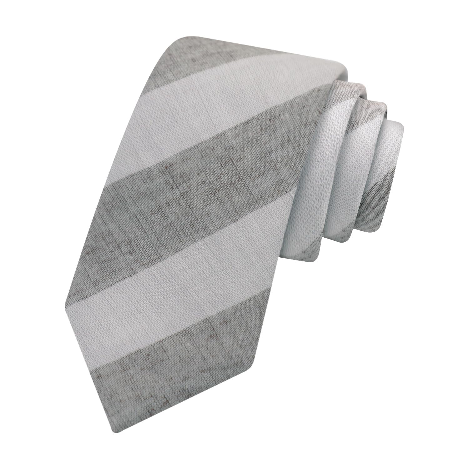 LJBFNN Ties for Men, Striped Mens Tie Cotton Skinny Tie for Men Formal Neckties for Wedding/Business/Casual