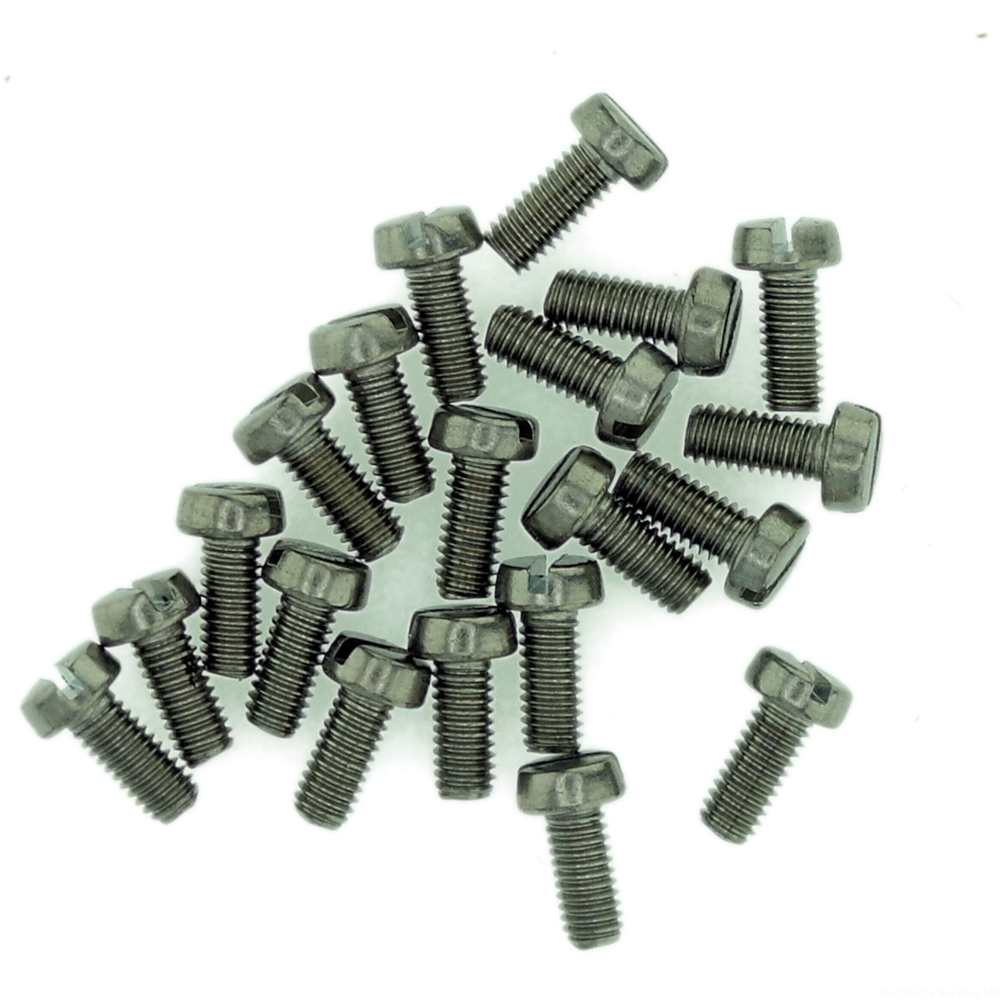 Singularity Supplies M1 (1Mm X 4Mm) Slot Cheese Machine Screw (Bolt) - Stainless Steel (A2) (Pack Of 20)