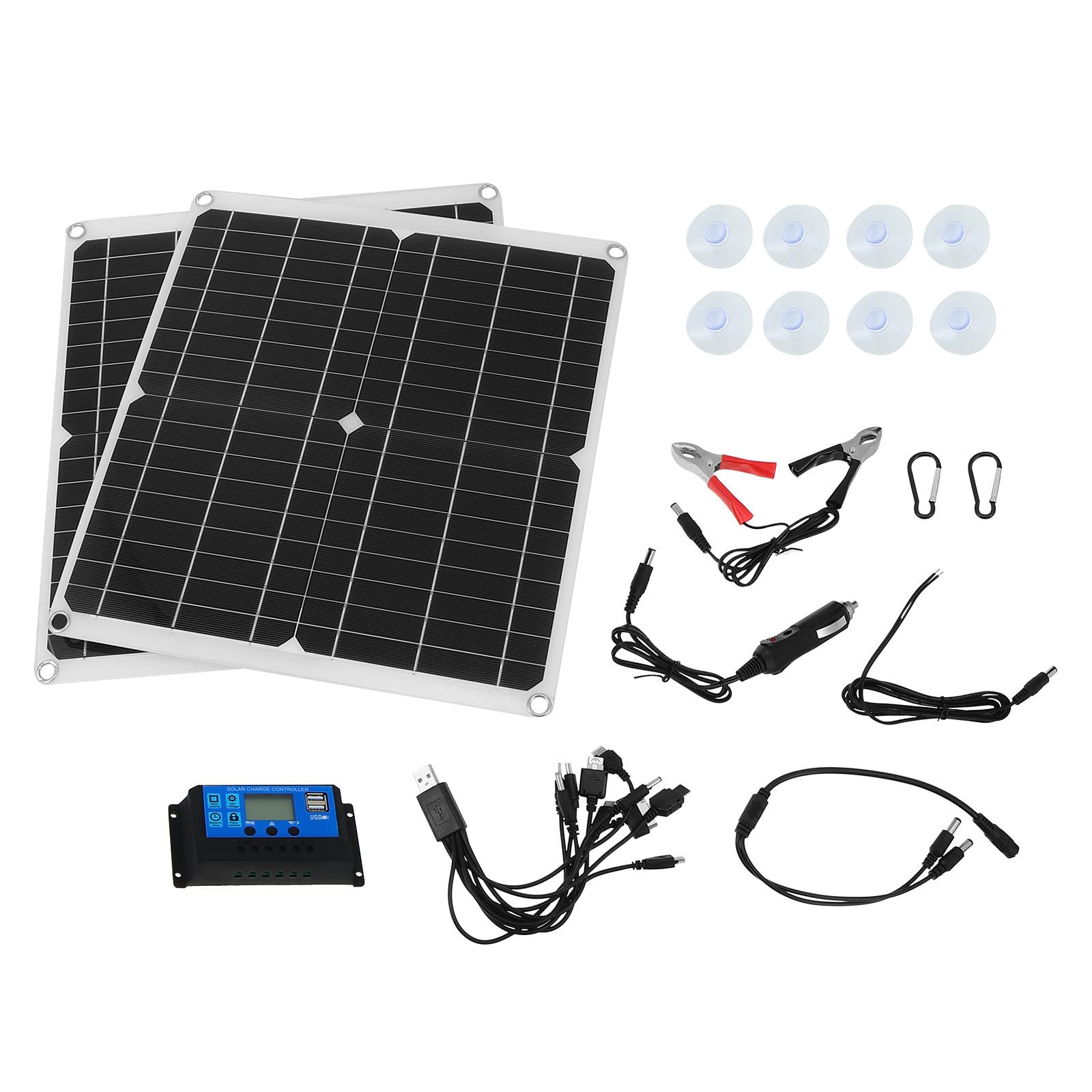 Kit Pannello Solare 300w Monocristallino 18v per Alimentazione Esterna e Ricarica Dispositivi, per Viaggi e Campeggio