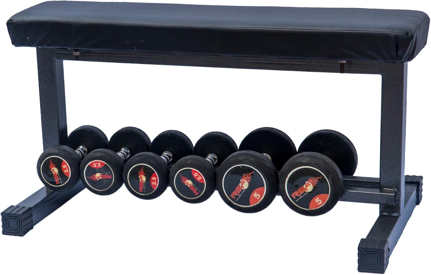 I LOVE FITNESS® Flat Workout Bench Station for Home Gym, Black ( 34 x 18 x 18 ) [Dumbbells Aren't Included] : Sports & Outdoors