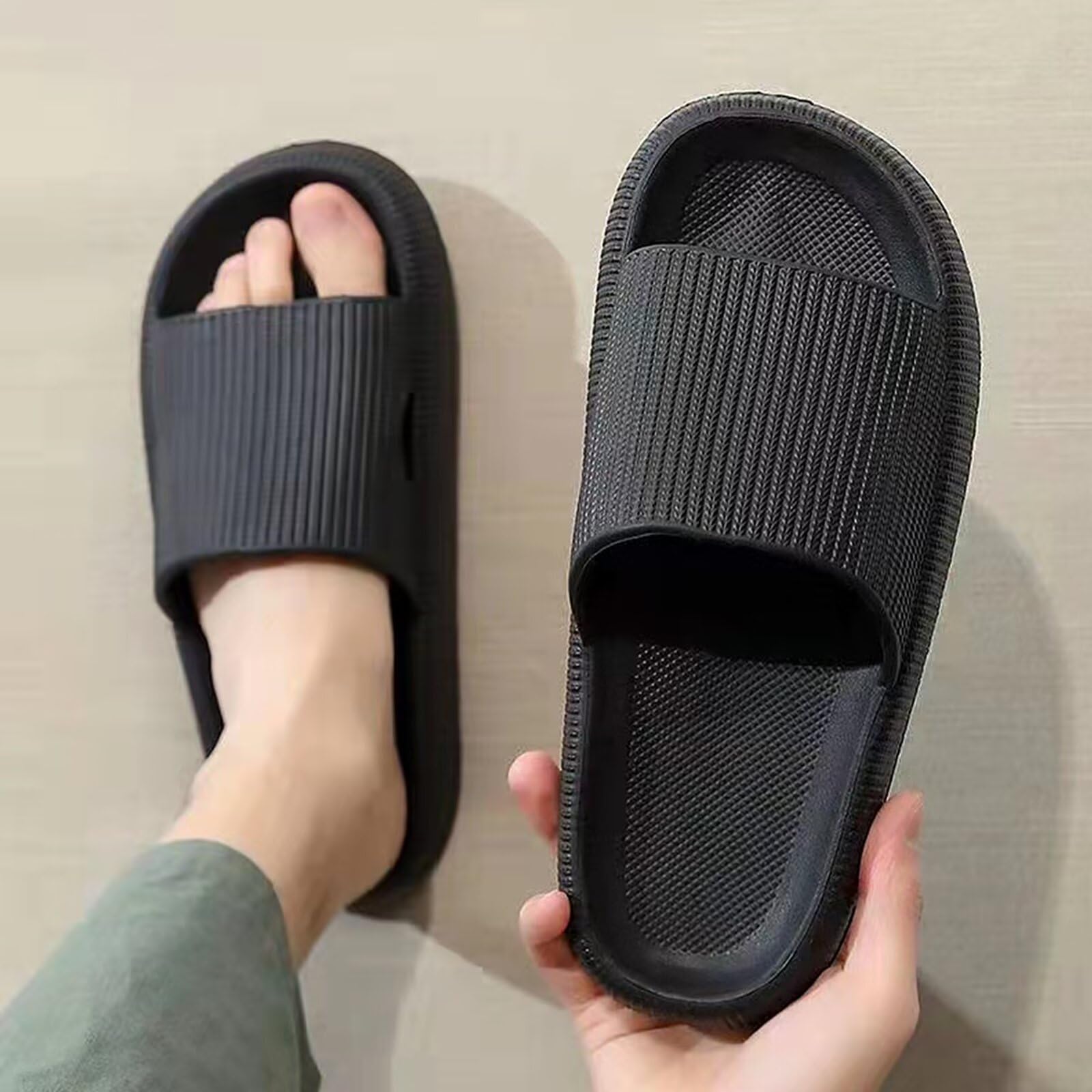 Merdoo Ciabatte Nuvola Donna Uomo Comode Ciabatte Casa Ultra Morbide Ciabatte Mare Antiscivolo Ciabatte Piscina Ciabatte Doccia Casuali Pantofole Estive Suola Spessa Slide Sandalo Unisex 36-47EU