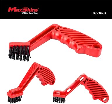 Maxshine Universal Foam Pad Conditioning Brush Wool Buffing & Polishing Pad Cleaner, Red Car Detailing Brush for Cleaning, Reconditioning, Removing Compound, Polish, Wax Residue & Pad Buildup