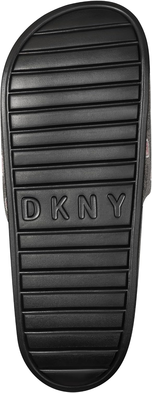 DKNY womens Zella Printed Flat Slide