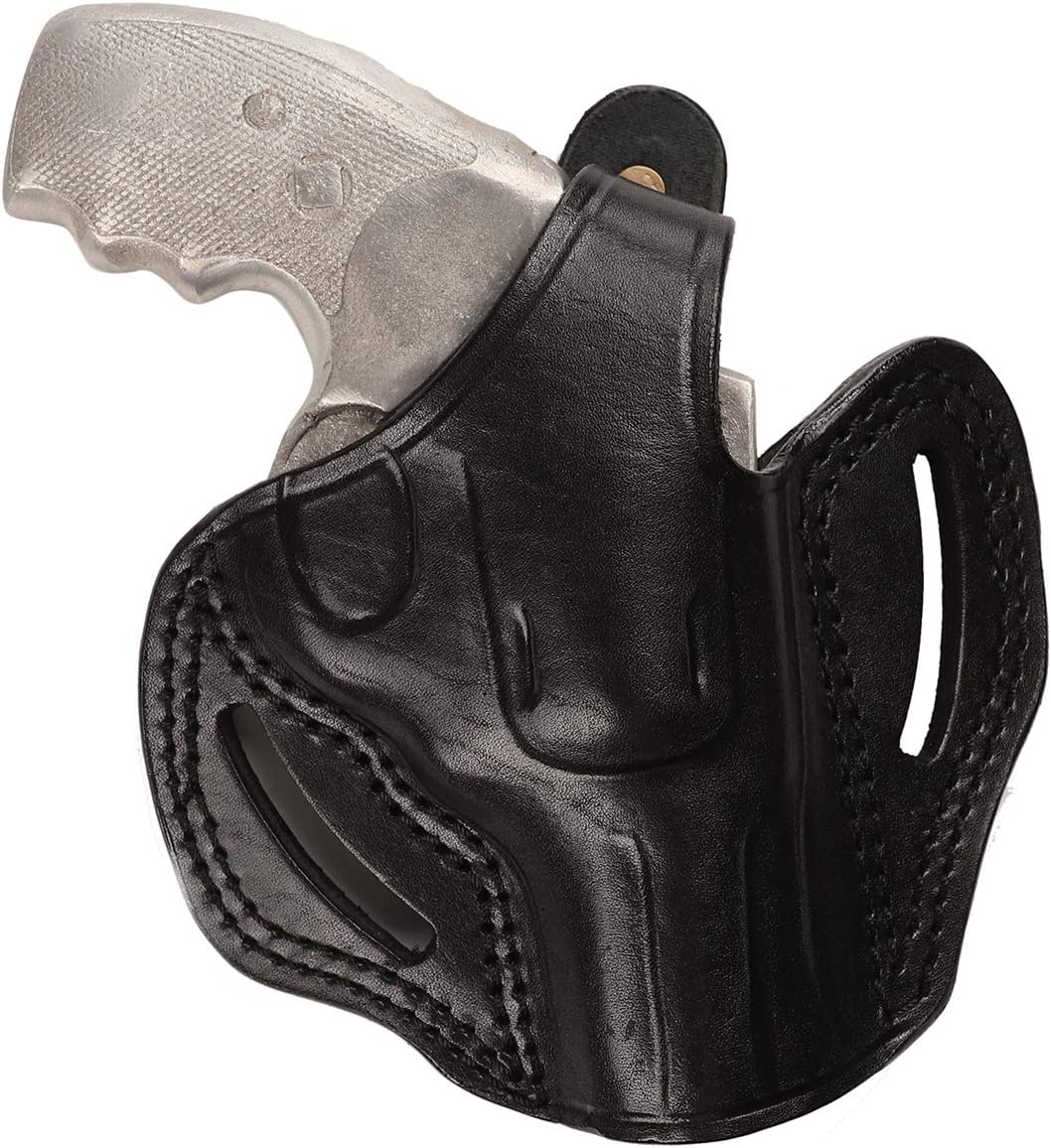 Pusat Holster Premium Leather Thumb Break Belt Holster 2.2 inch 357 MAG for Revolver Charter Arms Mag Pug Right Hand