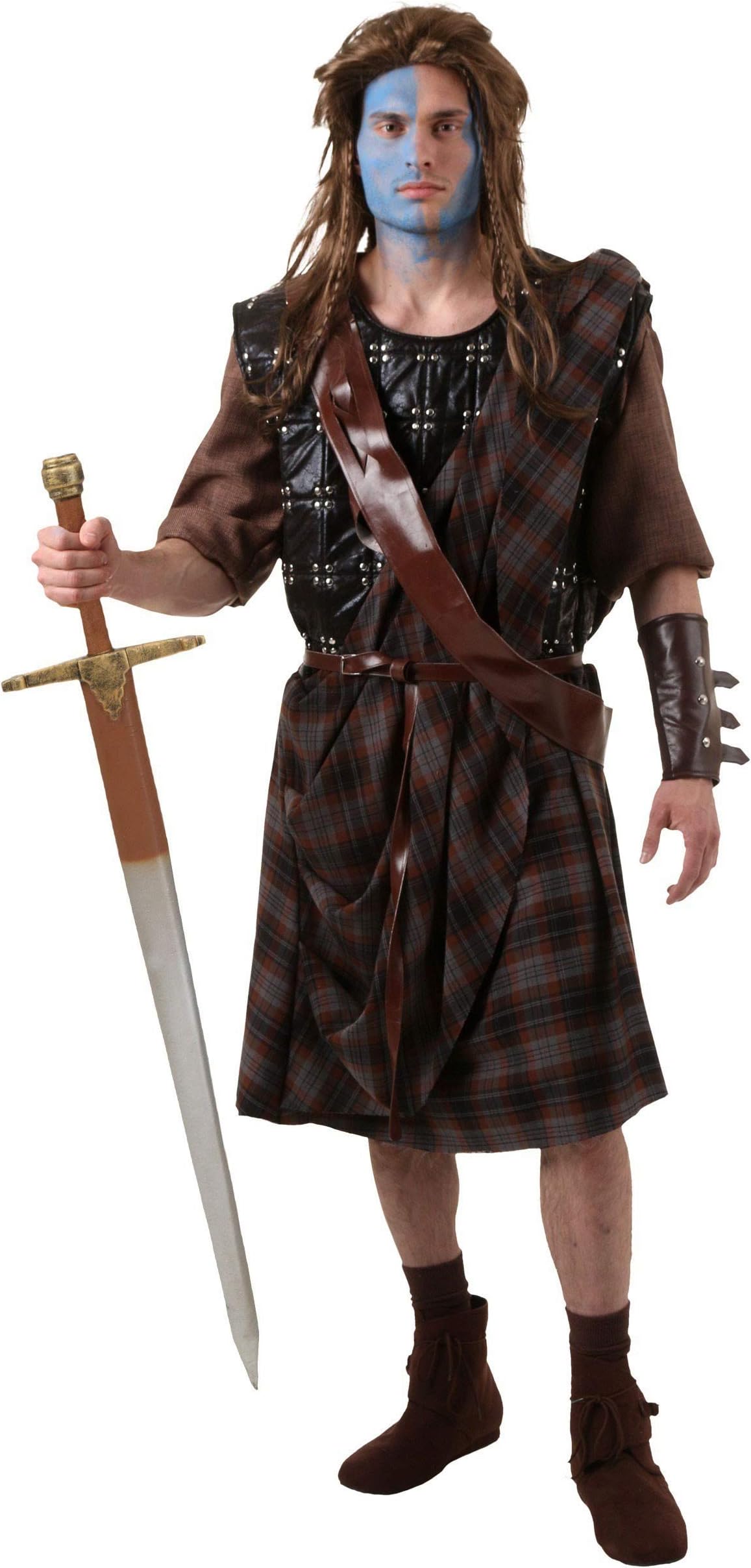 Bayi Co. William Wallace Braveheart Fancy Dress Costume for Adults, Scottish Warrior Outfit, Historical Fancy Dress Costume for Halloween Cosplay Standard