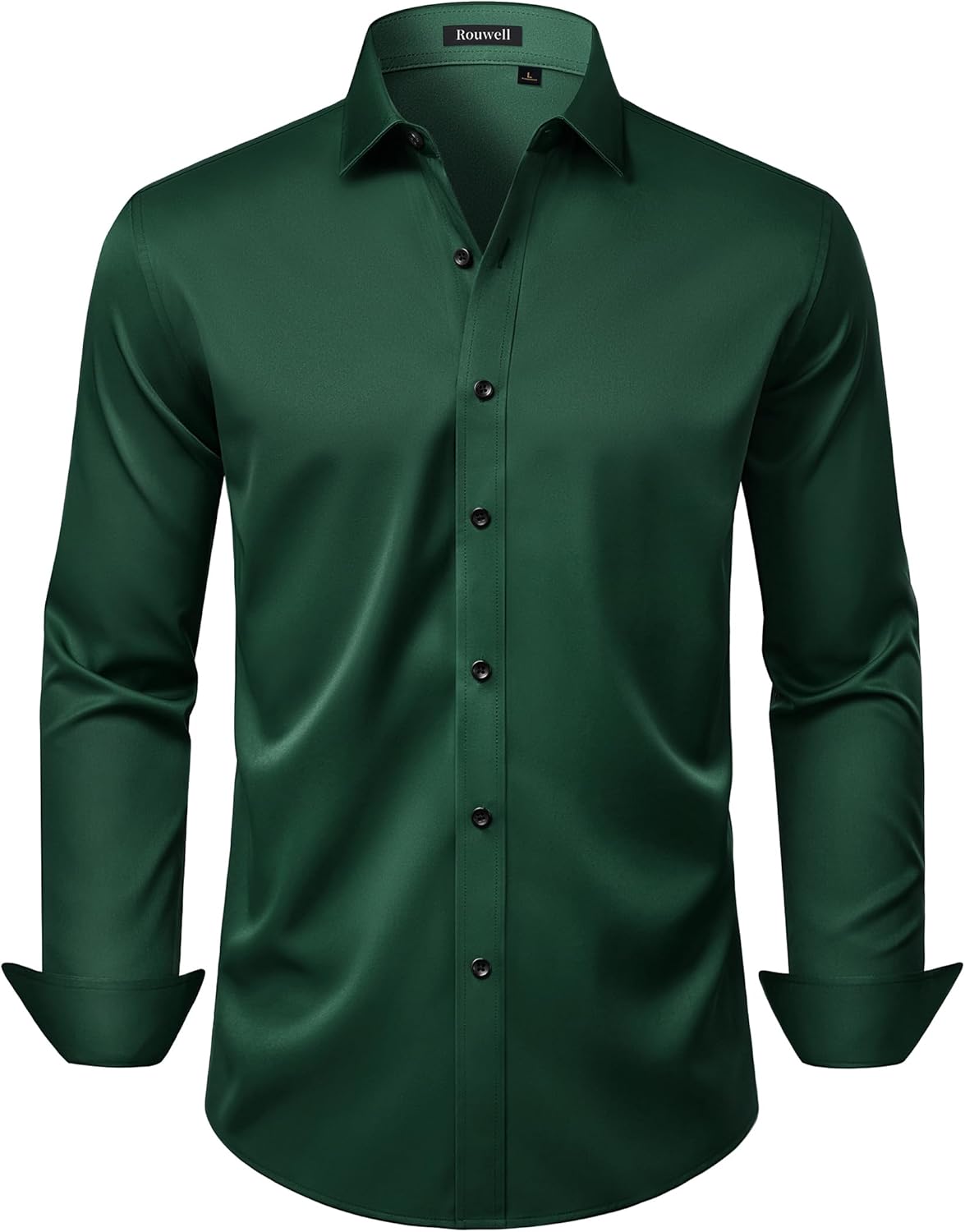 Mens Wrinkle Free Dress Shirts Stretch Business Button Down Shirt Formal Long Sleeve Wedding Casual Shirts