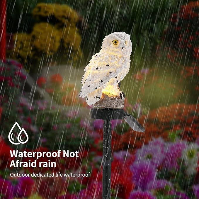 YUNYODA Wovatech Uil Solar Lights Outdoor Garden - Waterdichte LED Owl Lawn Lamp - Creatief Nachtlandschap Licht voor Patio, Tuin, Feestdecoratie photo 3