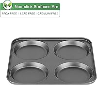 Vista 3 de Tiawudi Molde para magdalenas, molde para pan de hamburguesa de 4 tazas, molde grande para whoopie pies, utensilios para hornear antiadherentes