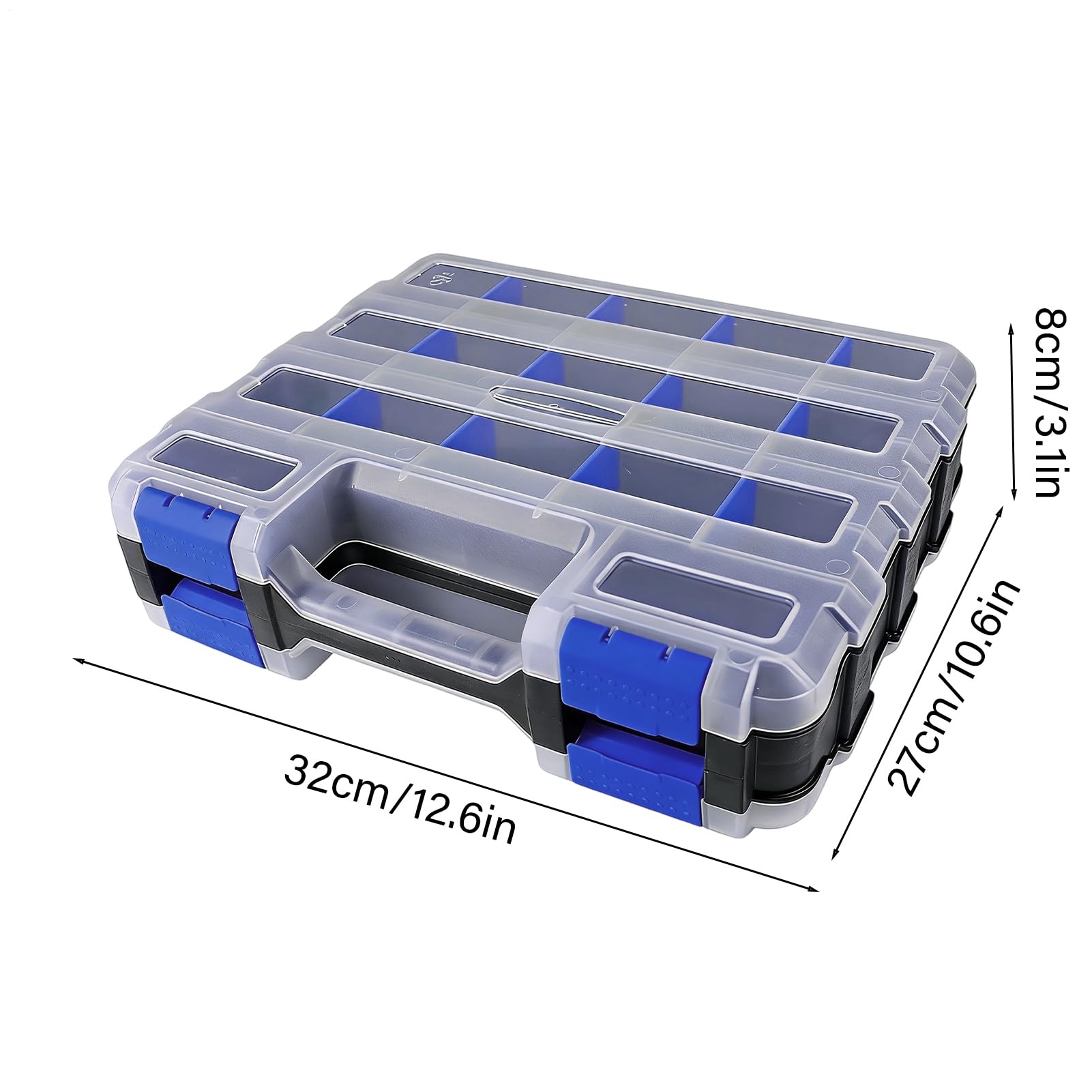 Organizzatore Per Piccoli Componenti Contenitore con 34 Scomparti a Doppia | Scatola per Piccoli Componenti e Utensili per Dadi Chiodi Bulloni Gioielli Componenti Elettronici Garage Officin