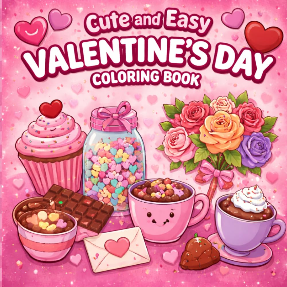 Valentine’s Day Coloring Book for Kids Cute, Easy and Fun Bold Coloring Pages for Toddlers: Simple and Big Valentine Coloring Book for Preschoolers | ... Designs | Non-Scary Fun Activity Book