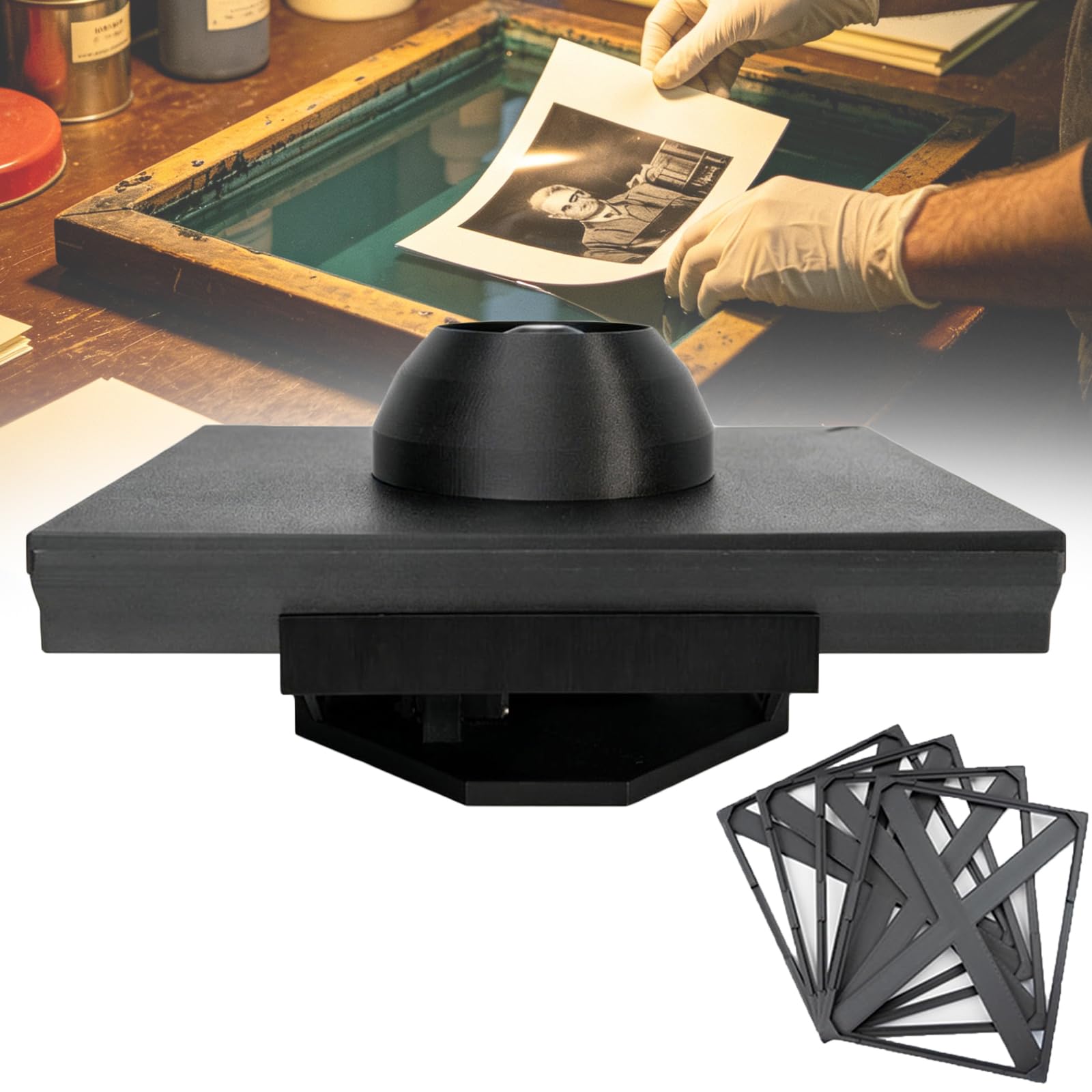 CHANGLKJ Electric Home Film Developing Kit, Darkroom Film Developing Tray With Automatic Rocking Base And Film Fixing Clip, Fits 45/57/810 Pages, For Photography Enthusiasts, Photographer