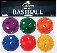 Vista 1 de Champion Sports 9" Hollow Plastic Baseballs – Lightweight, Durable Practice Balls for All Ages
