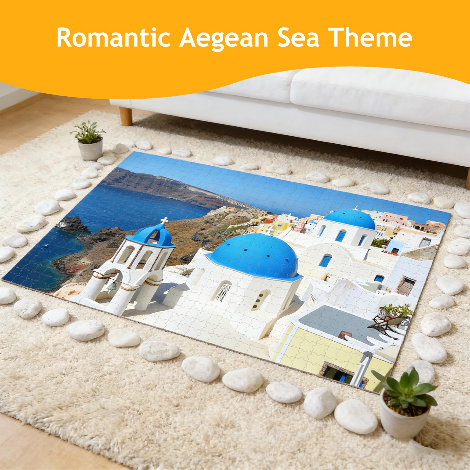 2 Pcs 1000 Piece Jigsaw Puzzles, London Tower Bridge & Aegean Sea Themed Adult Puzzles, Family Leisure & Travel Gift Set - Image 4