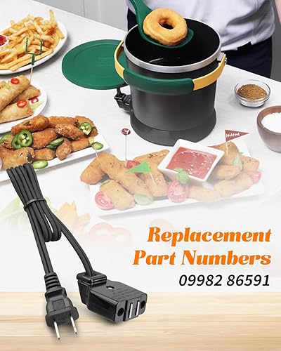 Miniatura 4 de 09982 Cable de alimentación magnético para freidora Presto Fry Daddy, se adapta a Presto Granpappy Digital Profry de acero inoxidable, repuesto de