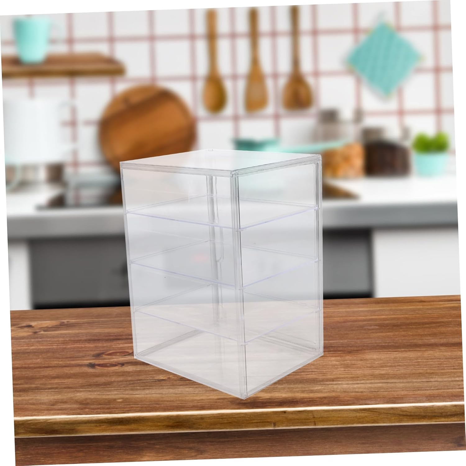Ciieeo Space-saving Bread Display Cabinet Countertop Storage for Baked Goods Airtight Pastry Display Stand Magnetic Door