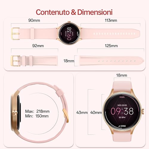Miniatura 7 de Relojes inteligentes para mujer, reloj inteligente con pantalla táctil HD de 1.57 pulgadas (2 bandas) con llamadas Bluetooth (casarespuesta),