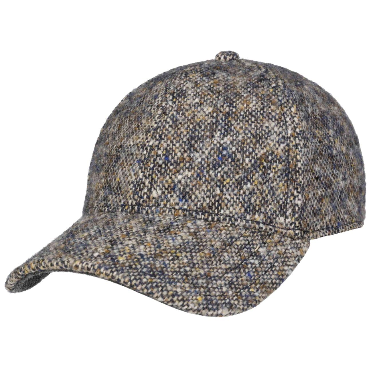 Stetson Classic Donegal Tweed Cap Flache Form Wollcap mit Schirm Größenverstellbar Schurwolle Unisex Herbst Winter