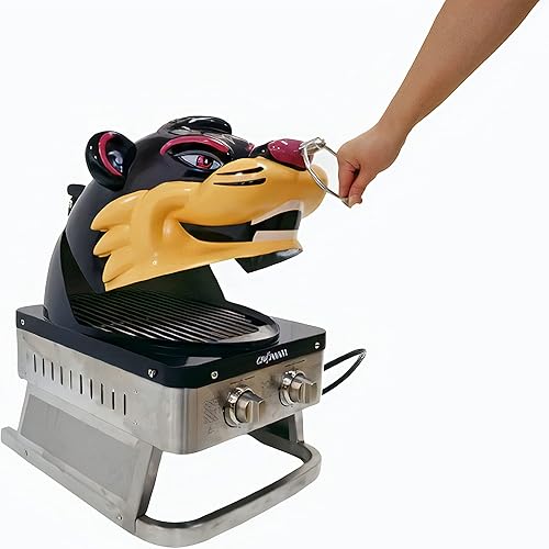 Miniatura 4 de University of Cincinnati Bearcat - Parrilla portátil de gas propano de 16,000 BTU con 2 quemadores, control de temperatura doble, ideal para portón