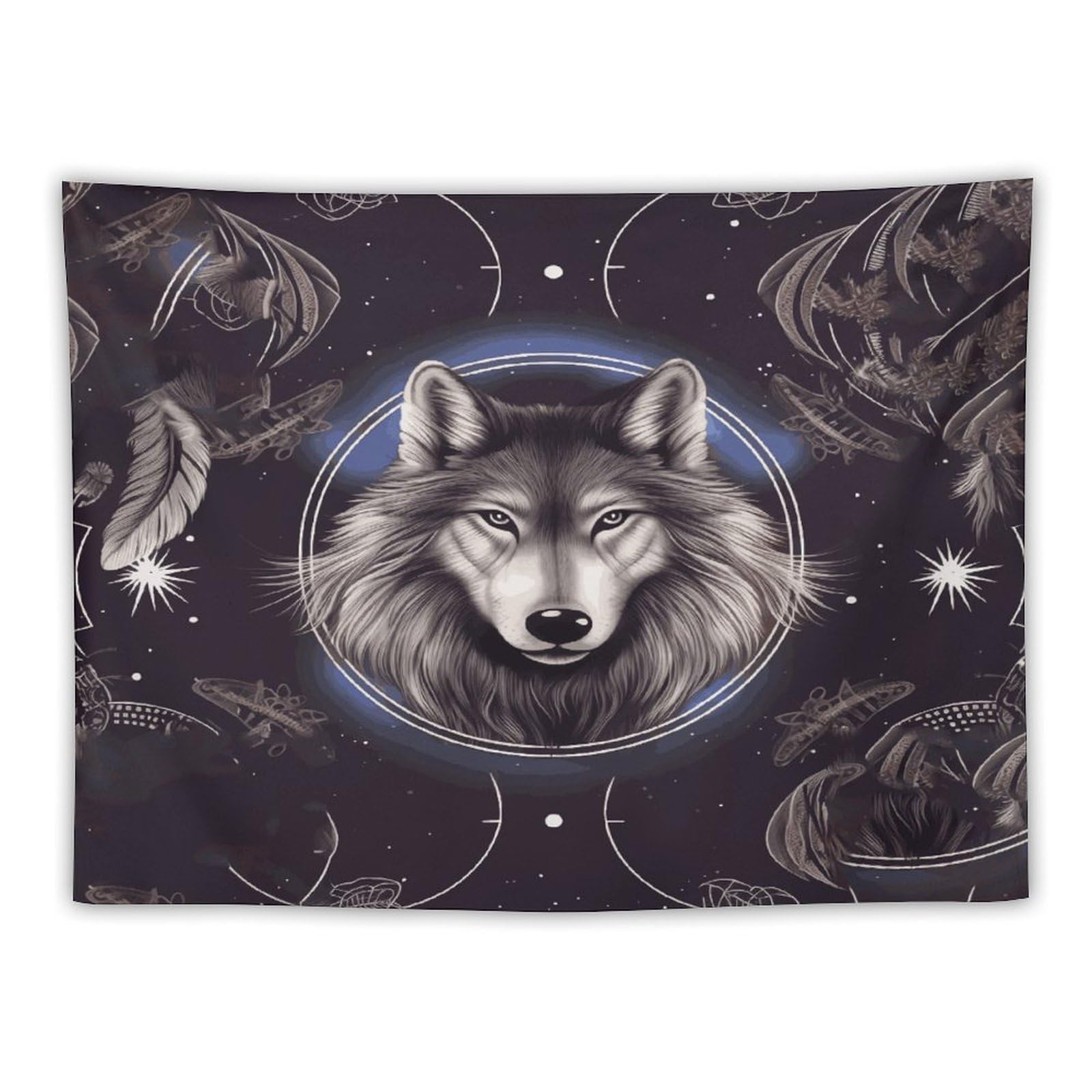 LDGSUPH Wolves And Dream Catchers Tapestry Wall Hanging Decor Anti-fading Aesthetic Wall Tapestries Fashion Wall Blanket Decor Modern Wall Art Tapestry for Bedroom Home Decor 30"x40"